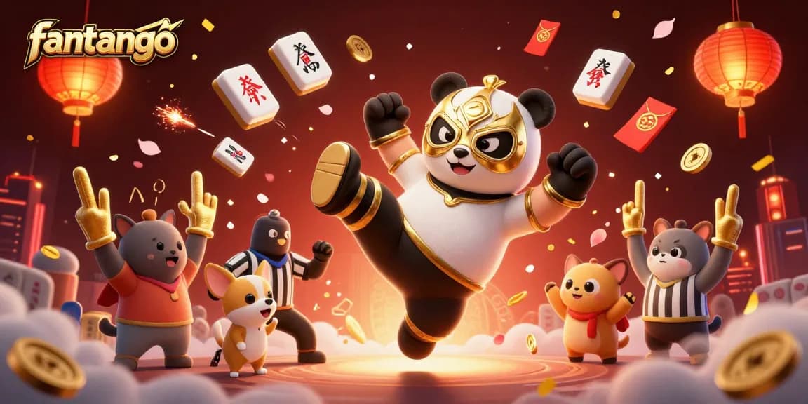 Experience the excitement of fantango with a lively scene of animated characters and festive gambling elements.