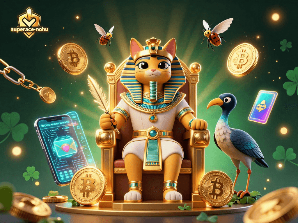 Experience the excitement of superace-nohu with our vibrant 3D casino illustration showing dynamic gameplay elements.