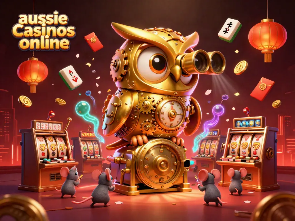 Engage with thrilling gameplay at aussie casinos online featuring animated characters in a vibrant casino scene