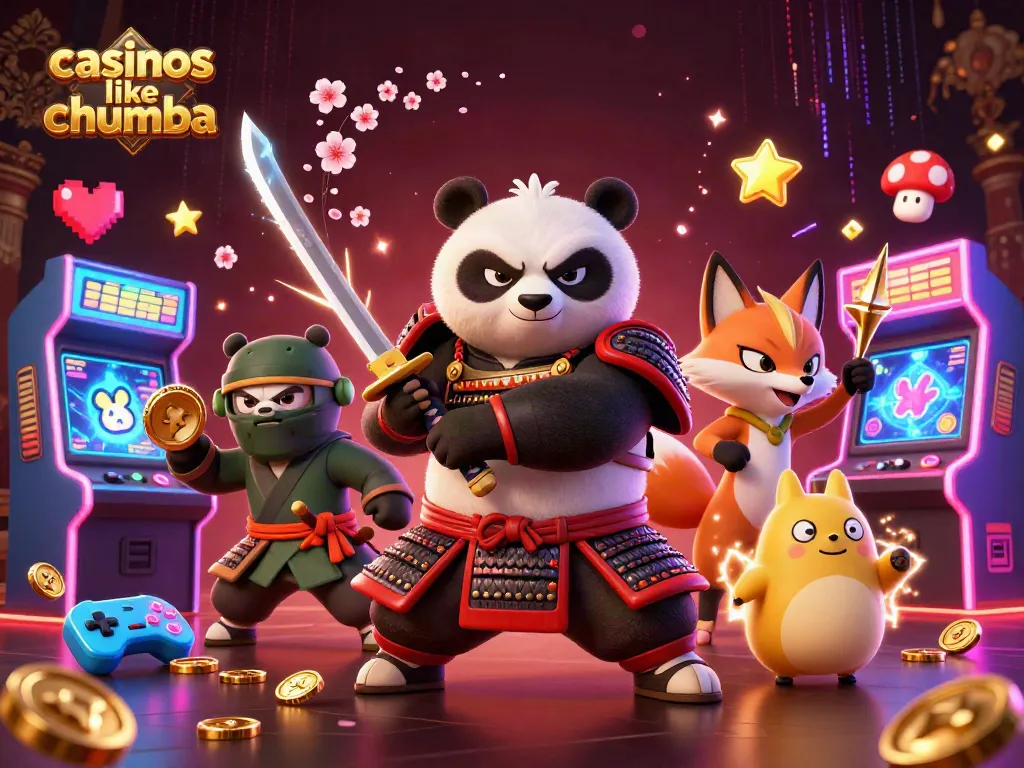 Experience gaming action in casinos like Chumba with vibrant characters and arcade elements.