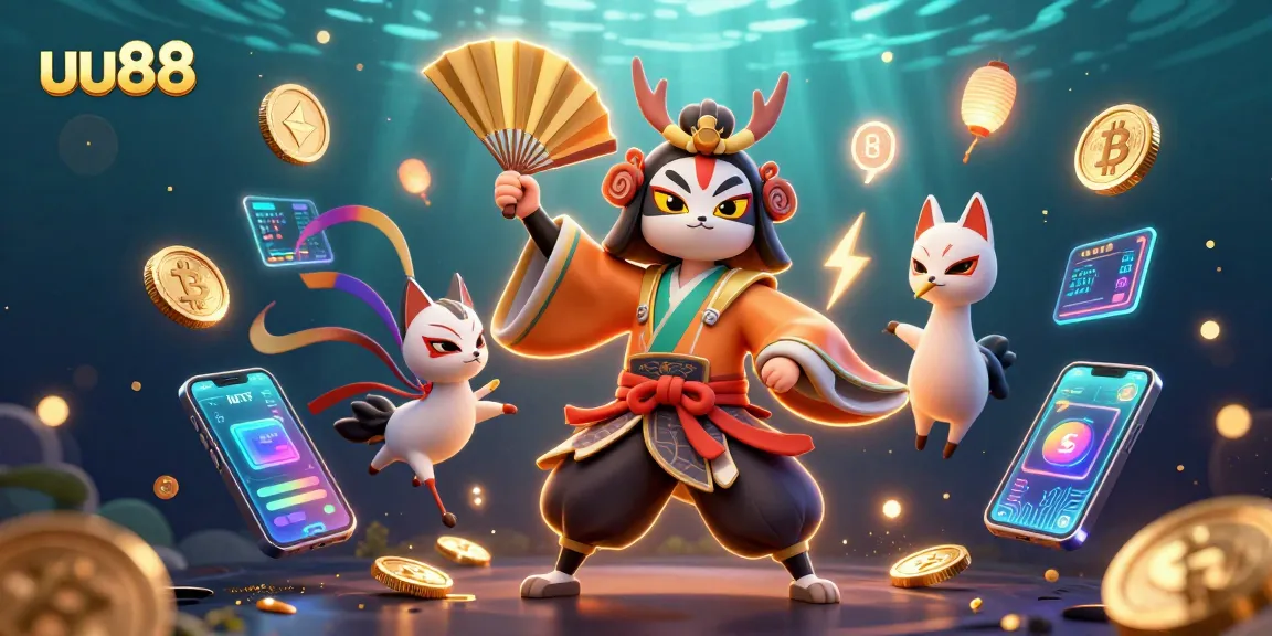 Engage with the thrilling world of uu88 casino gaming featuring 3D characters and cryptocurrency elements.