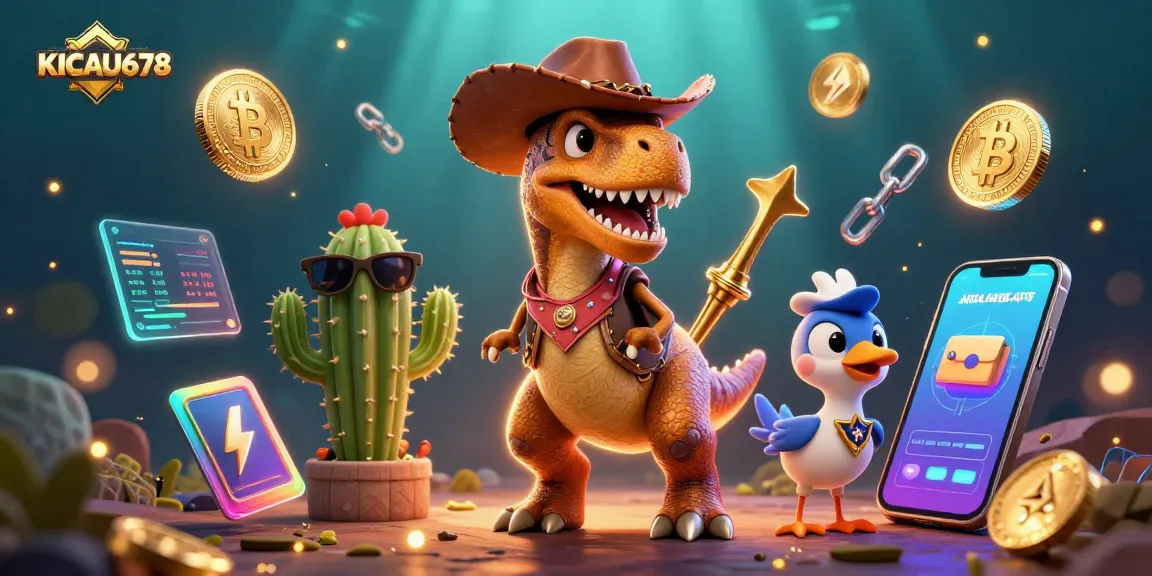 KICAU678 offers thrilling slot games, showcasing cartoon characters amid dazzling casino elements.