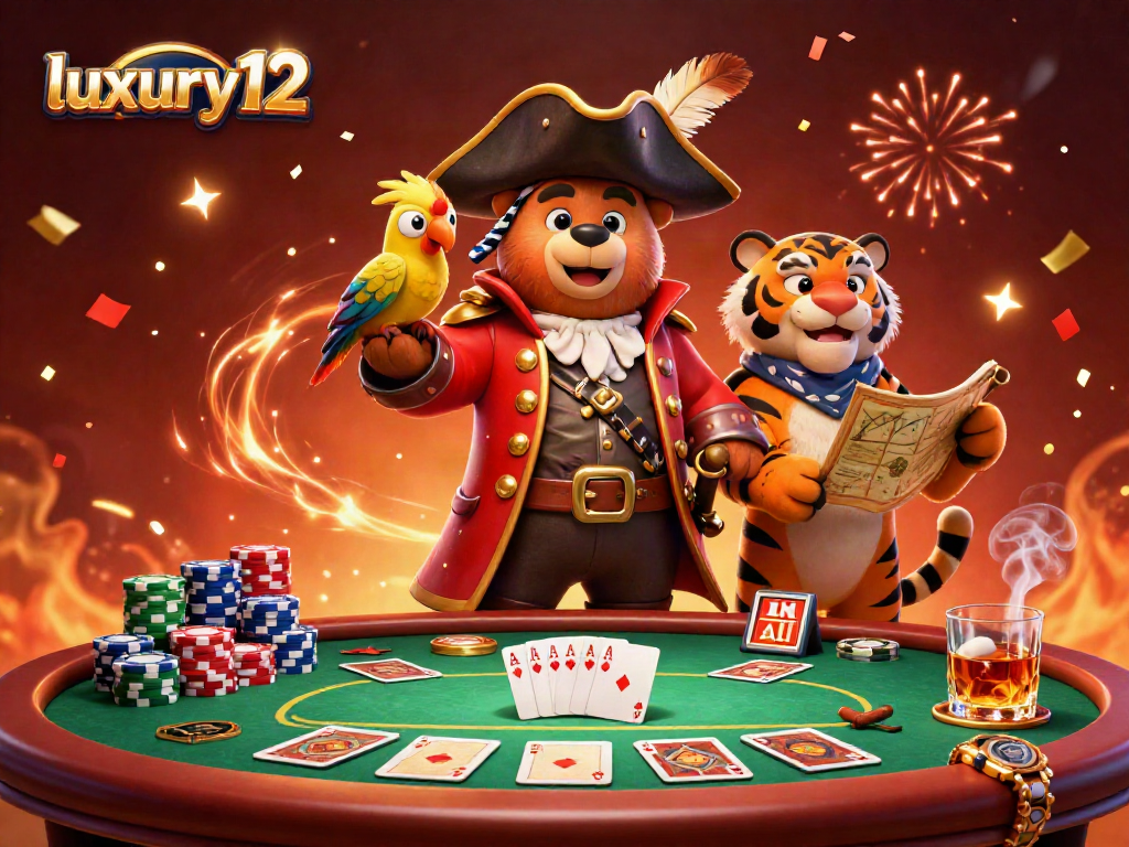 Play dynamic casino games with luxury12 through this vibrant pirate-themed illustration.
