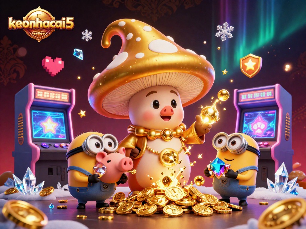Transform your gaming experience with keonhacai5's golden wizard, treasure hunters, and vibrant arcade action.