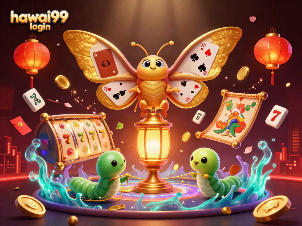 Engage with hawai99 login for a vibrant gaming experience in this colorful casino-themed scene.