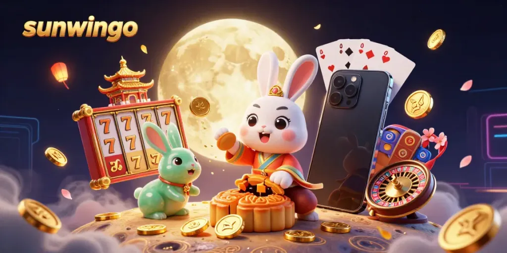 Experience sunwingo's vibrant casino scene with lucky moon rabbits and dynamic gaming elements.