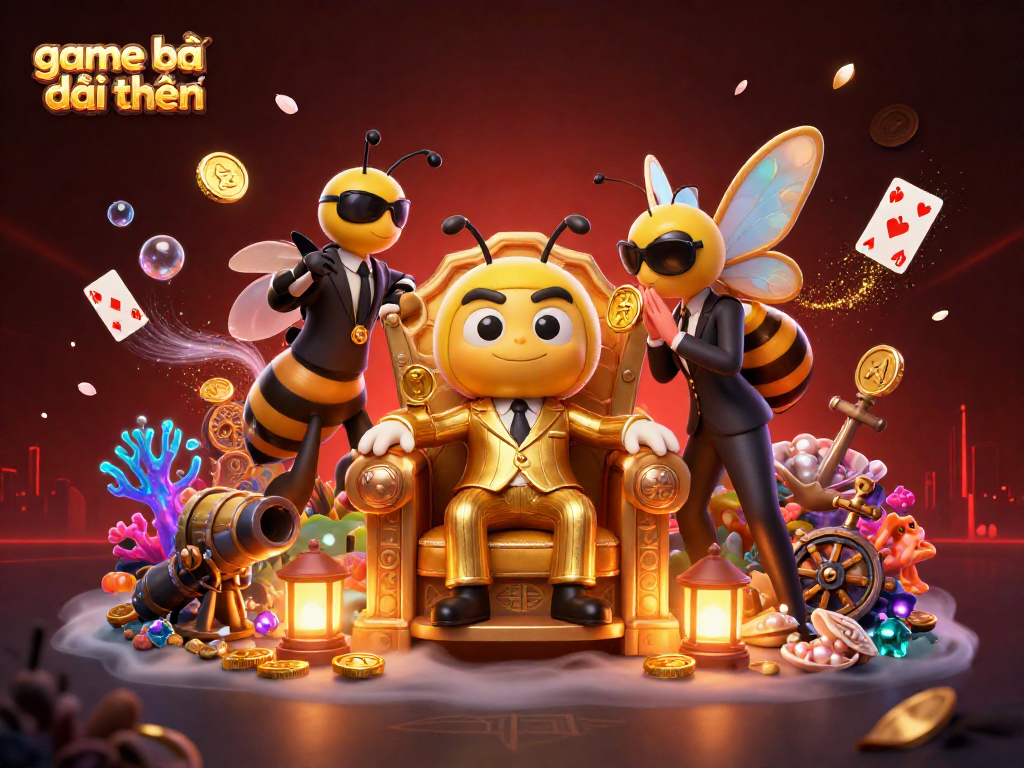 Engage in the vibrant world of game bài đổi thưởng with a captivating casino-themed 3D illustration.