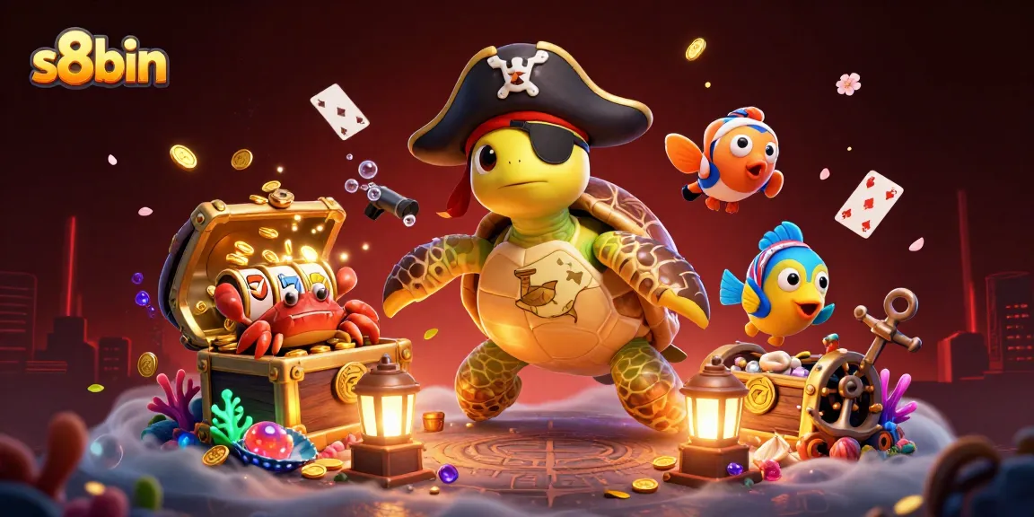Experience thrilling gameplay at s8bin with pirate turtle and underwater treasures