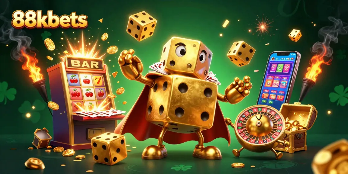 Experience the excitement of 88kbets with captivating casino-themed vibrant illustrations.