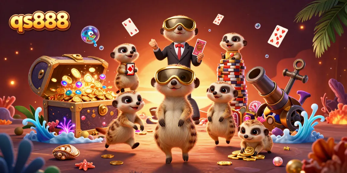 Experience the excitement at qs888 casino as meerkats run a vibrant gaming scene full of treasures and games.