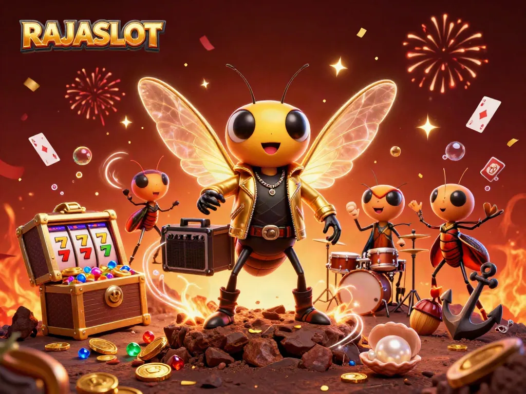 RAJASLOT menampilkan cicada rock star, drummer beetle, dan uang emas, beraksi di slot terbaik.