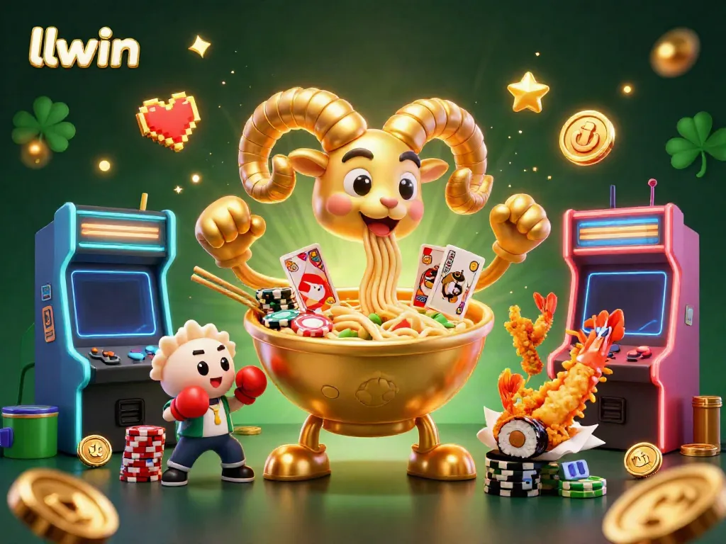 Experience the excitement of llwin in a vibrant 3D casino scene filled with action and charm.
