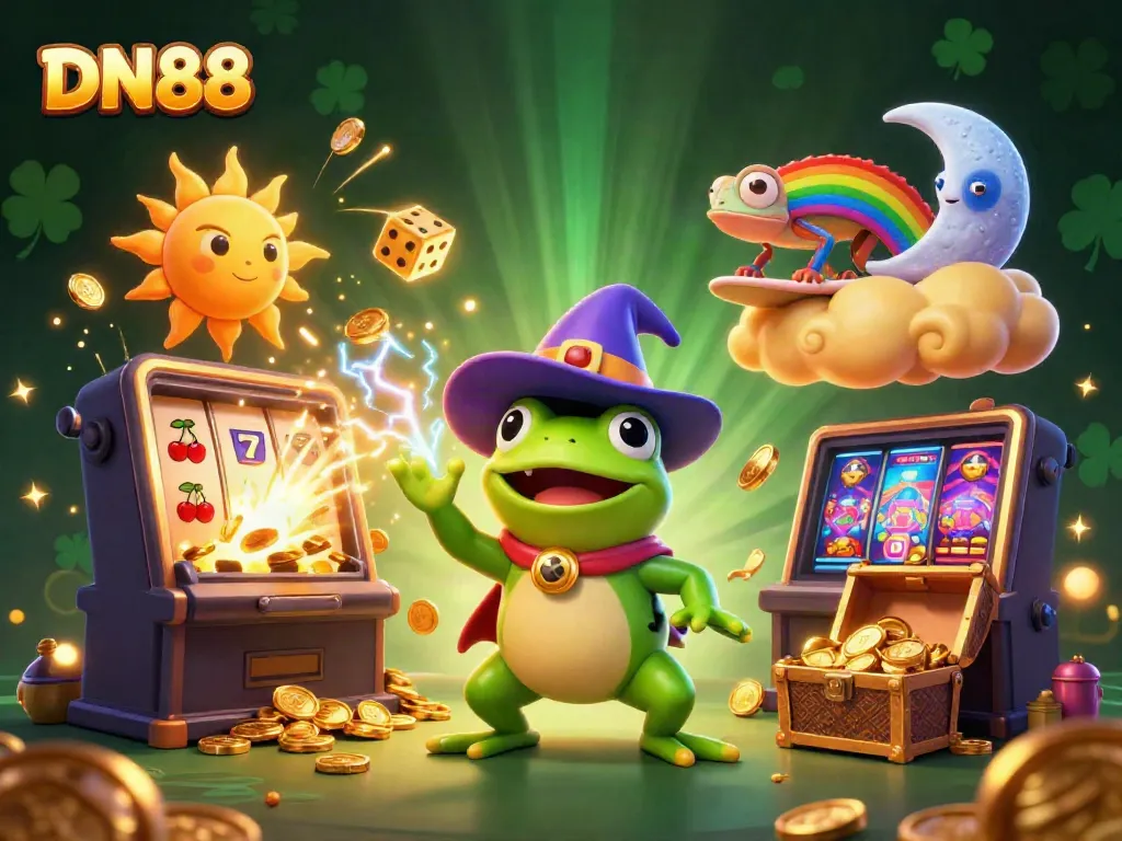Experience thrilling gameplay with DN88, featuring vibrant characters and jackpot excitement.