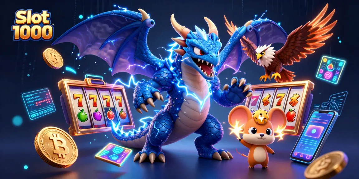 Experience the thrill of Slot 1000 with dynamic slot reels and electric characters