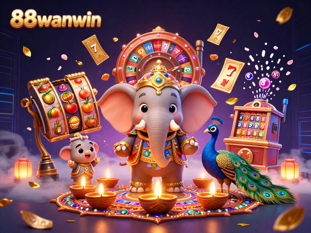 Play thrilling games with 88wanwin's immersive online casino experience featuring vibrant 3D elements.