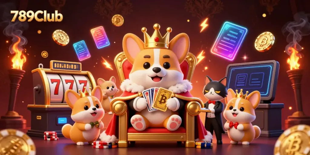 Experience thrill and excitement at 789Club with vibrant characters and game elements set in a dazzling casino scene.