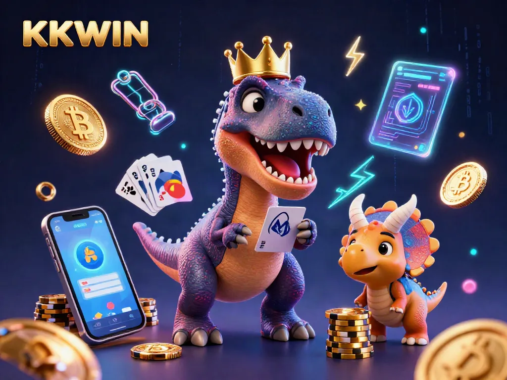 Join the KKWIN revolution with a thrilling card game led by our cartoon dinosaur heroes!