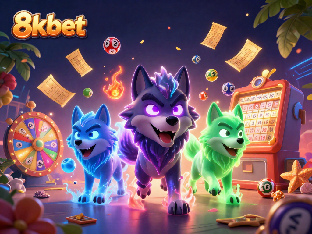Experience the thrill of 8kbet with dynamic lottery balls and casino excitement!