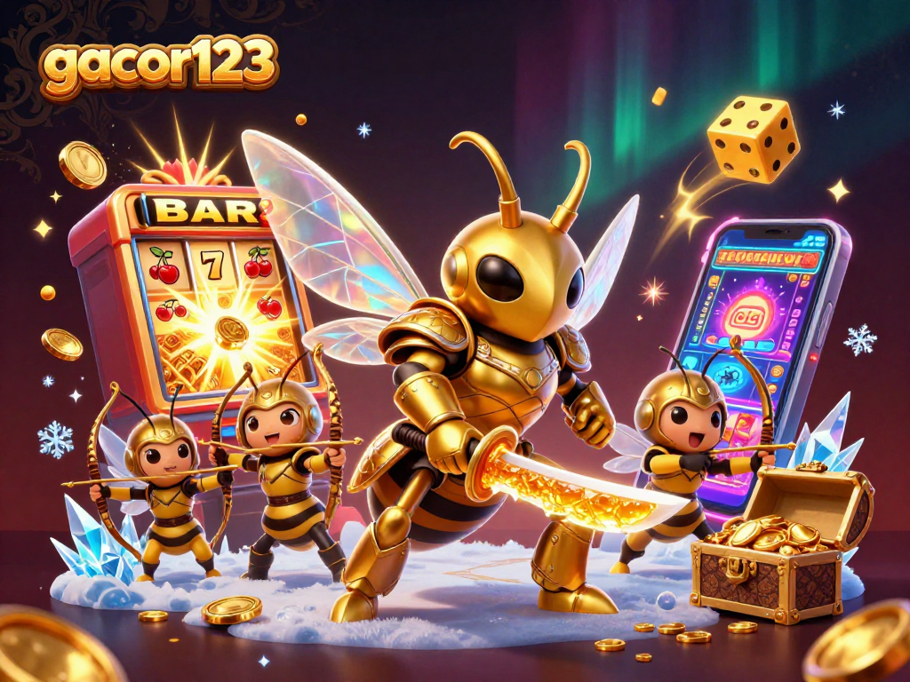 Experience the thrill of gacor123 with a vibrant casino scene dominated by dynamic characters and rich game elements.