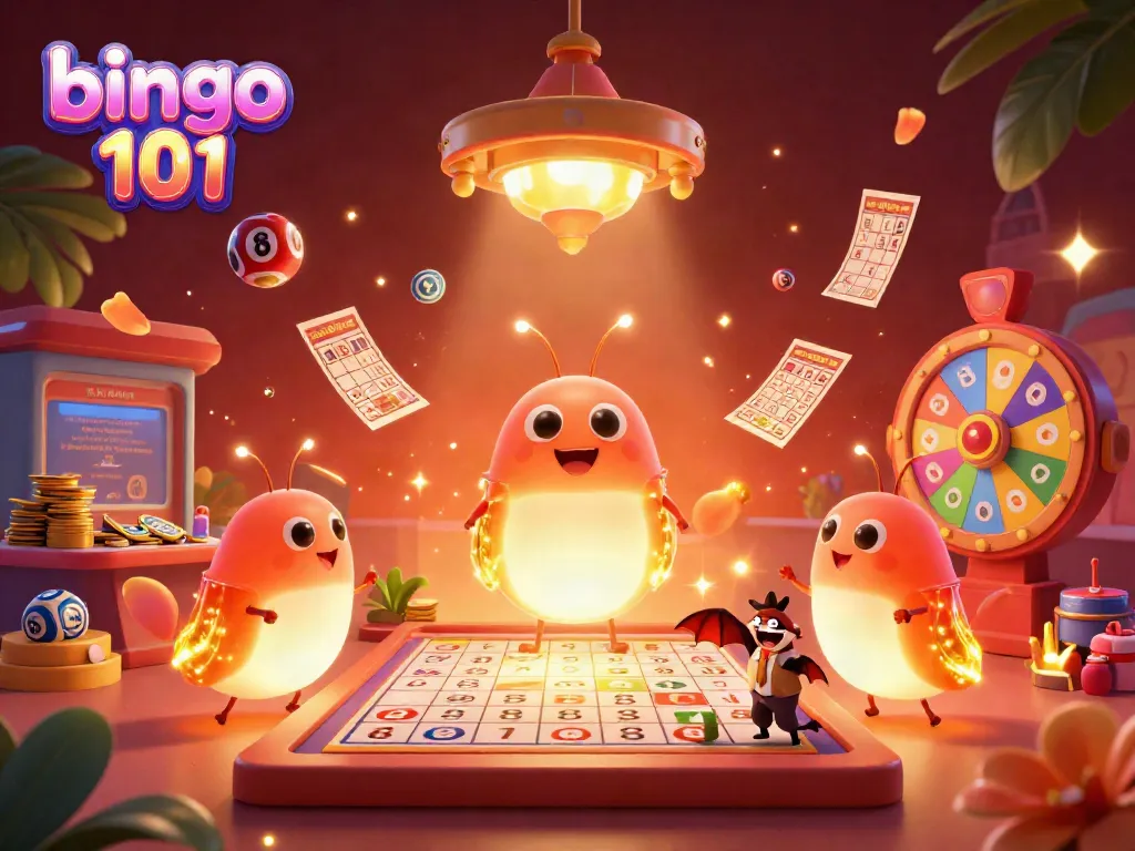 Engage in victory with bingo 101 as the glowworms illuminate a vibrant bingo hall filled with excitement and prizes.