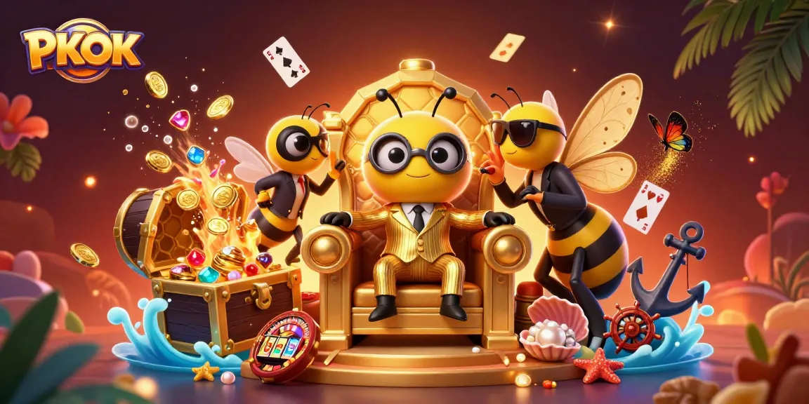 Engage with thrilling gambling action at PKOK, featuring lively casino characters and dynamic gaming elements.