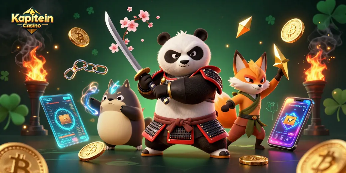 Menangkan permainan di Kapitein Casino dengan ilustrasi samurai panda dan elemen kripto yang memukau.