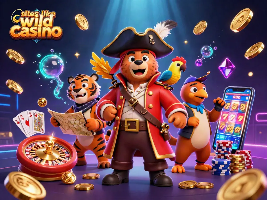 Spin and win at sites like wild casino with thrilling 3D characters and vibrant casino elements.