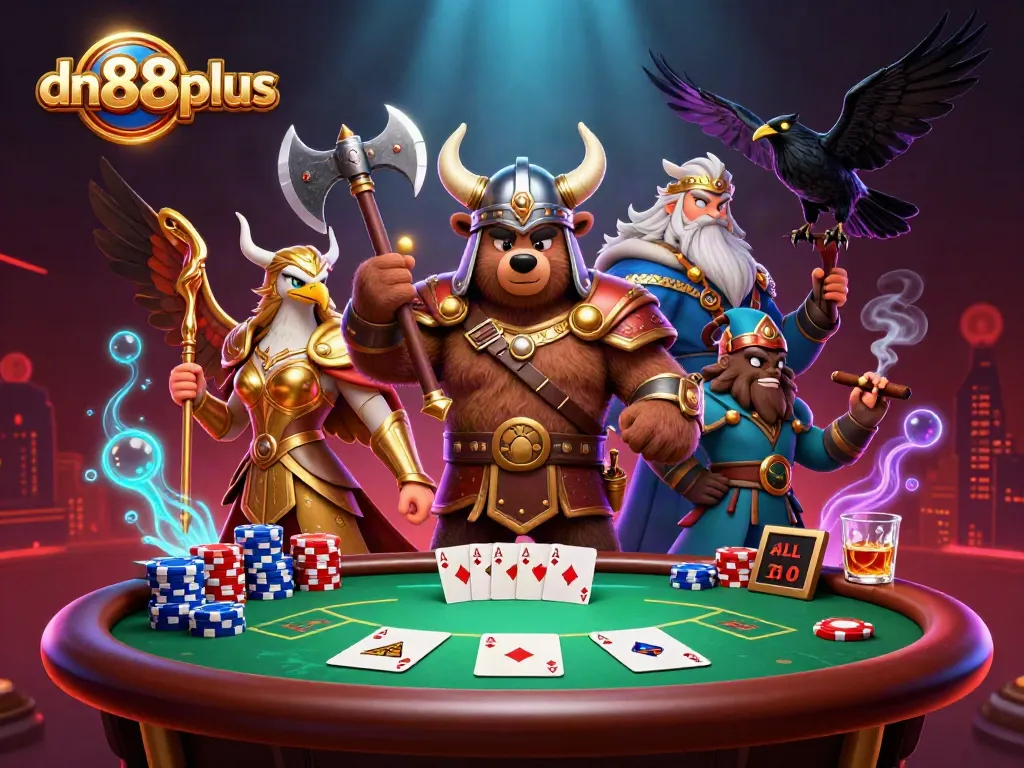 Engage in thrilling poker action at dn88plus with vibrant characters and dynamic game elements.