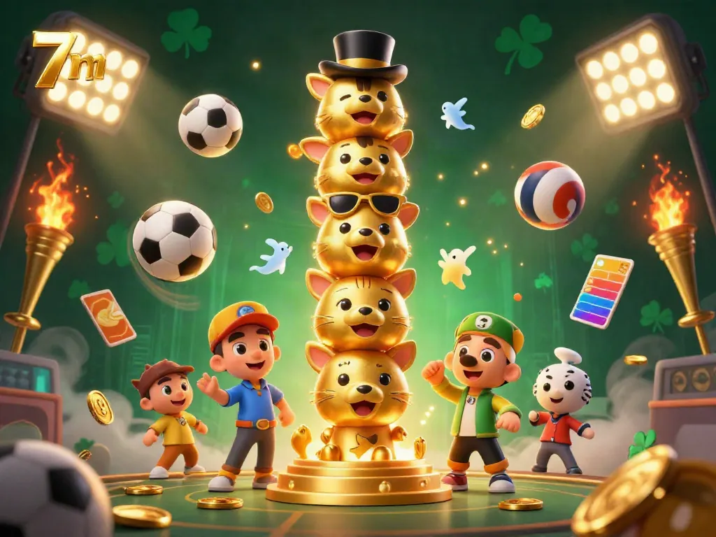 Engage with 7m sports betting through dynamic elements and rich visuals in this 3D illustration.
