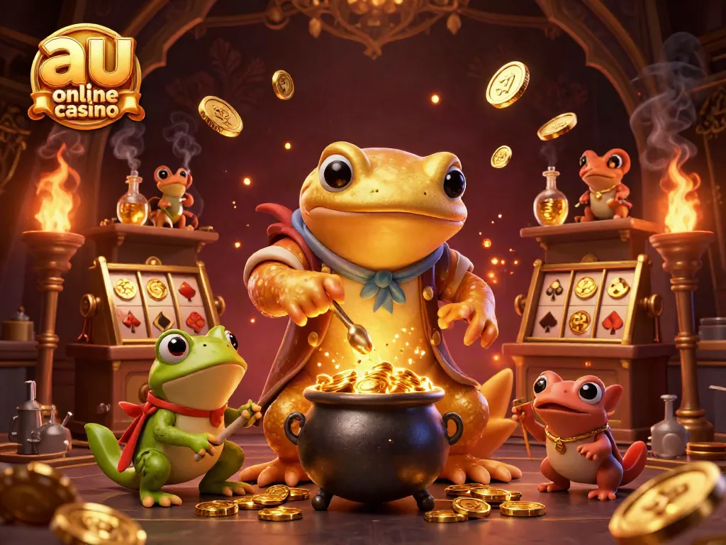 Experience excitement in the au online casino with golden alchemists and dynamic slot reels.