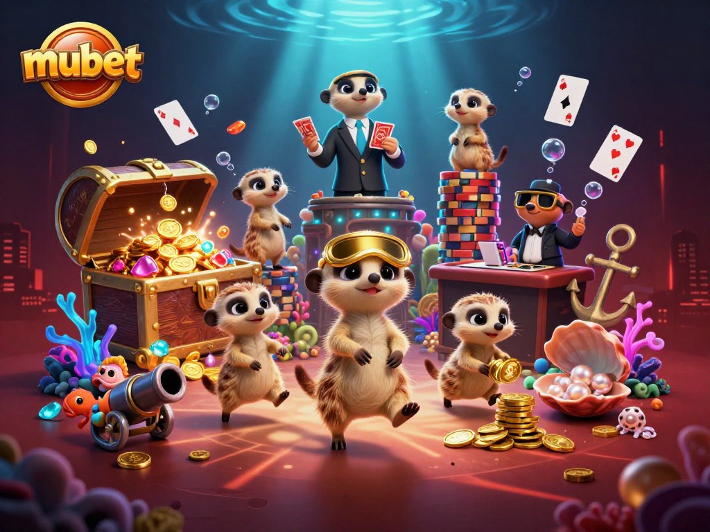 Engage in thrilling gameplay at mubet with lively meerkats running a casino.