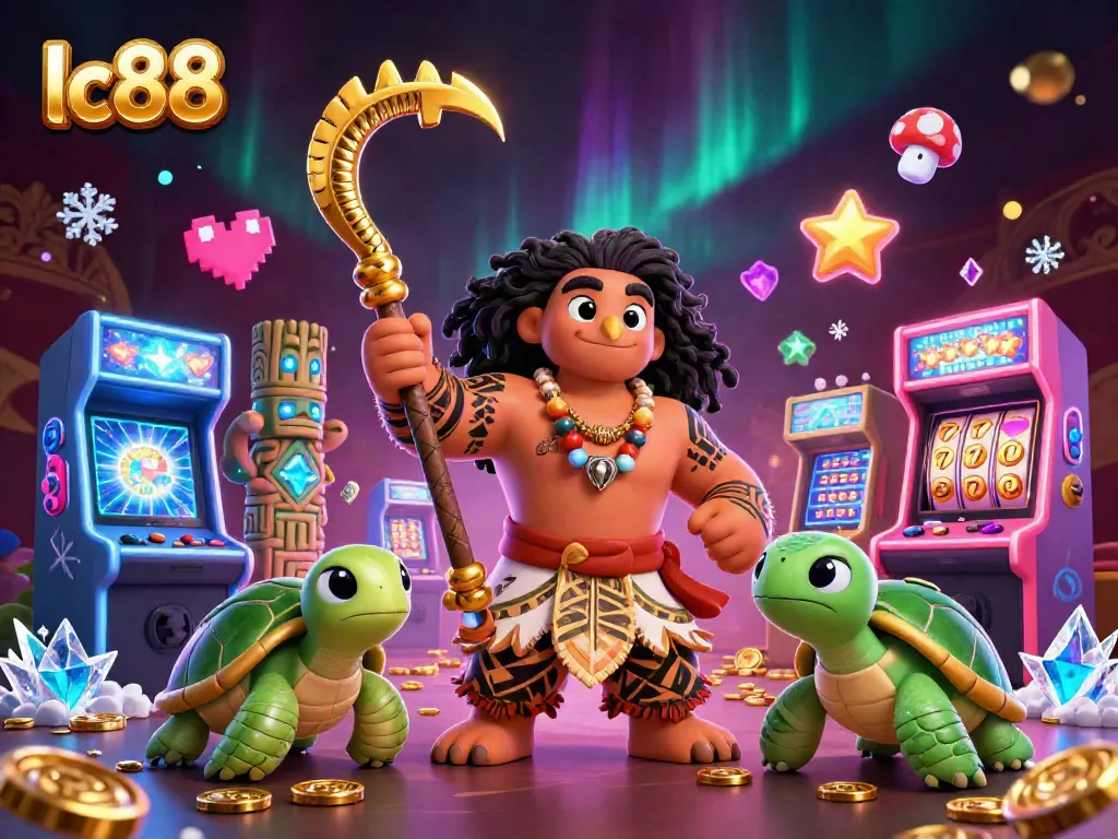 Engage with the vibrant lc88 casino scene featuring a demigod hawk and gaming elements.