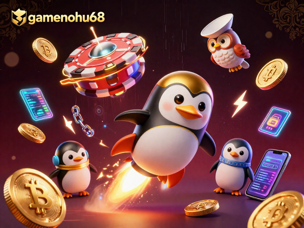 Engage with gamenohu68's thrilling adventure in a space casino with vibrant 3D elements.