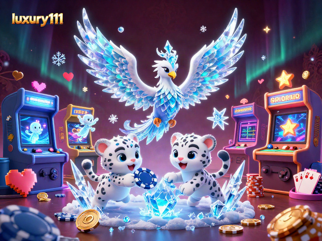 Experience thrilling gaming moments with luxury111's vibrant 3D casino scene full of characters and action.
