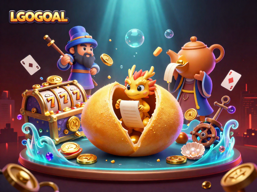 Engage with LGOGOAL and win big with vibrant casino elements in this enticing illustration.