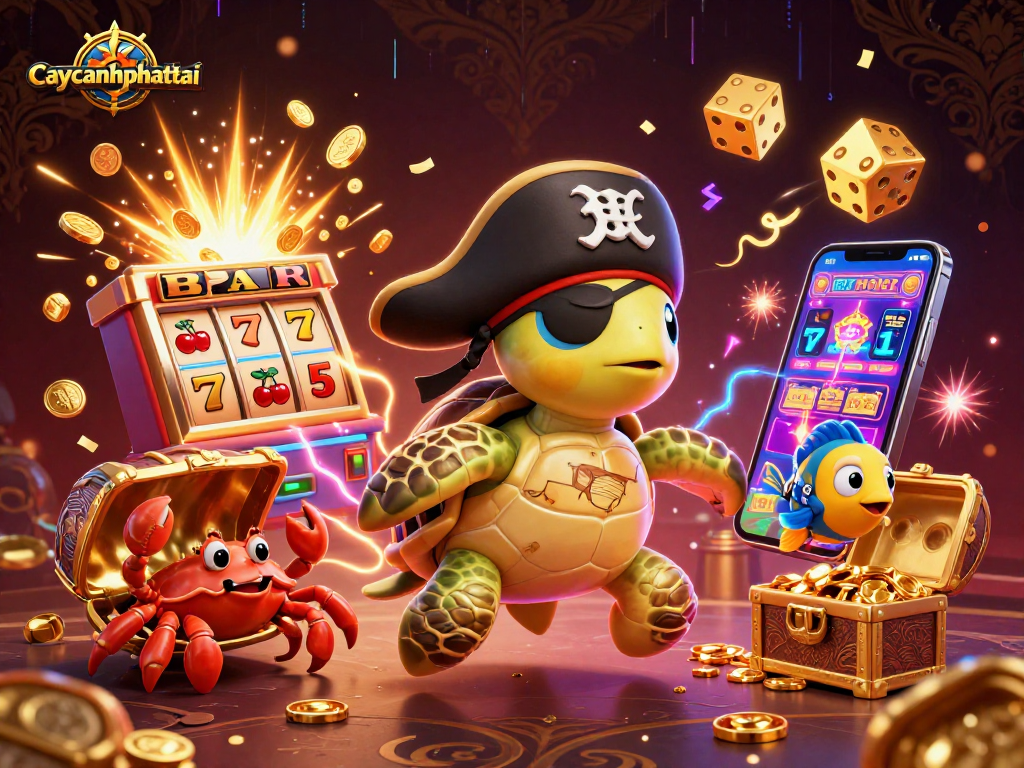Experience the thrilling caycanhphattai casino game with vibrant characters amidst jackpot excitement!
