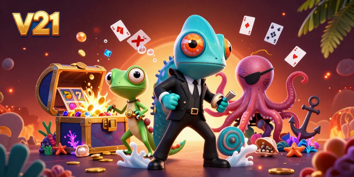 Temukan pengalaman bermain v21 yang menarik dengan slot dan permainan dalam ilustrasi penuh warna.