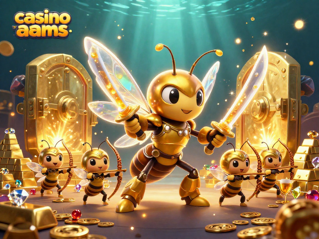Azioni nel casino non aams con un'armatura d'oro in un'illustrazione vivace