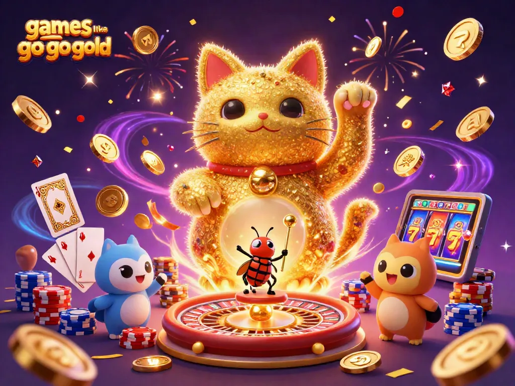 Experience thrilling gameplay with games like Go Go Gold, highlighted by festive symbols and sparkling coins.