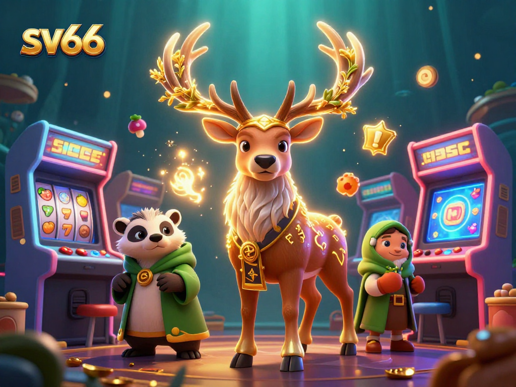 Play thrilling games at sv66 with mythical creatures in an engaging 3D casino scene.