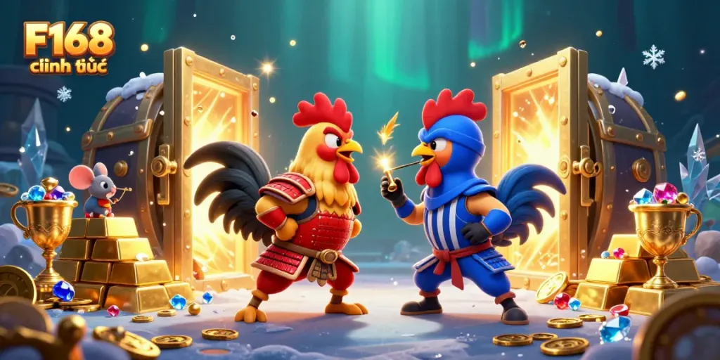 Witness an epic duel of the twin roosters in samurai and ninja gear at F168 chính thức.