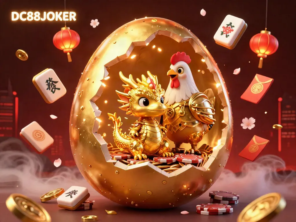 Engage in thrilling gameplay with DC88JOKER featuring a golden dragon on poker chips.