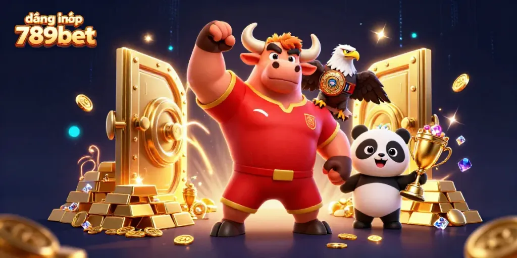 Engage in thrilling gameplay with 789bet, showcasing a dynamic casino scene with vibrant characters.