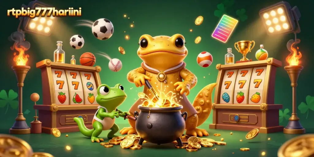 Experience the thrilling world of rtpbig777hariini with a golden alchemist and sports elements in action.