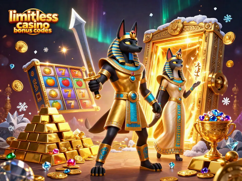 Engage with limitless casino bonus codes through slot reels and 3D characters in a vibrant casino scene.