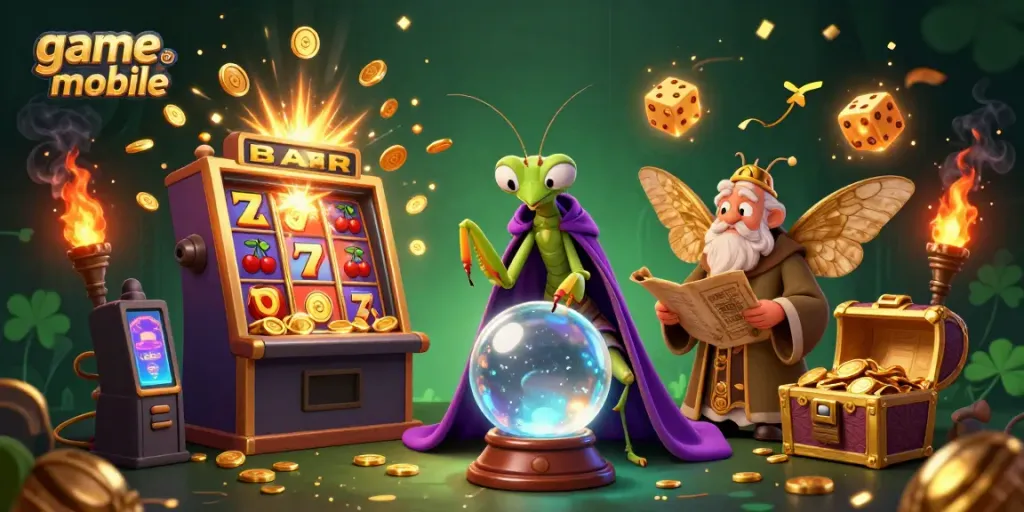 Mainkan game online mobile dengan menggembirakan sambil dikelilingi slot dan lampu mempesona