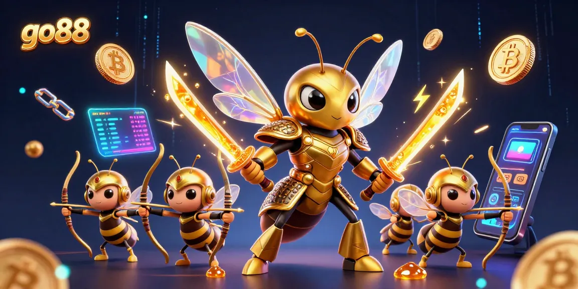 Win big with go88's colorful 3D casino scene featuring crypto elements and vibrant characters!