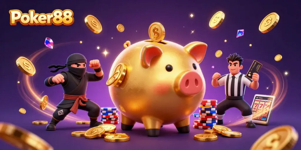 Experience exciting casino action with Poker88 featuring dazzling characters and vibrant game elements.