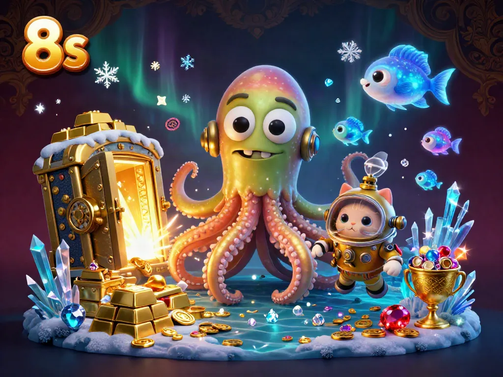 Experience thrilling gameplay at 8s with golden treasures and cartoon characters in a vibrant ocean setting.