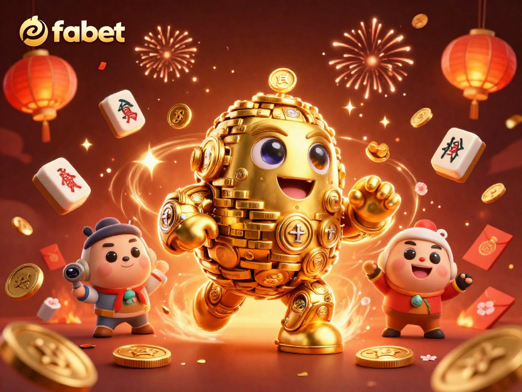 Engage with fabet’s thrilling casino experience featuring a golden golem and vibrant gaming elements.